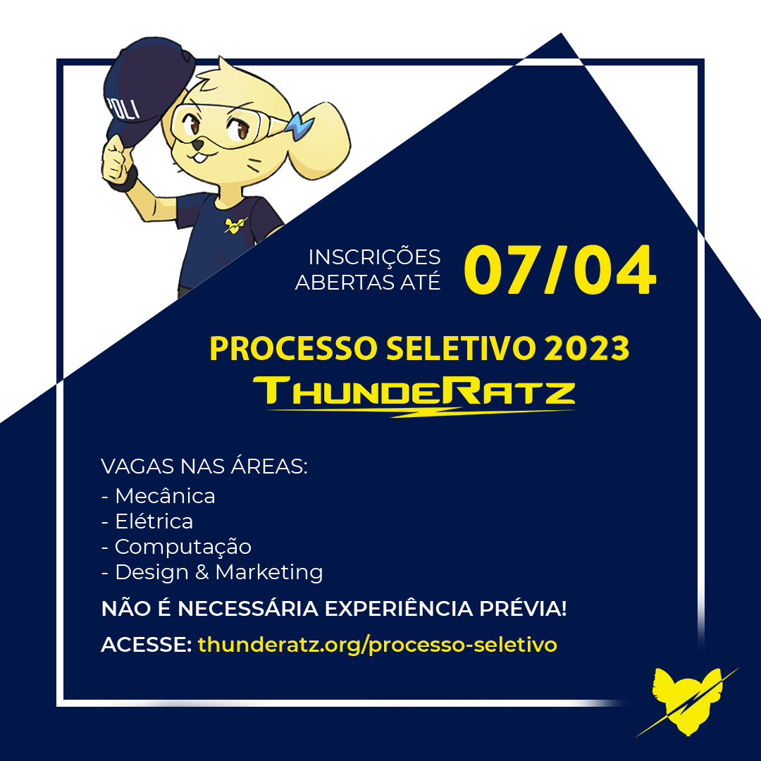 A Equipe de Robótica da Poli, ThundeRatz, está com inscrições abertas para processo seletivo