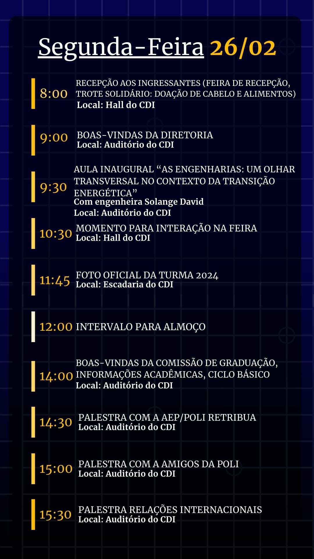 Programação Semana de Ingressantes (Formato Stories) (2)